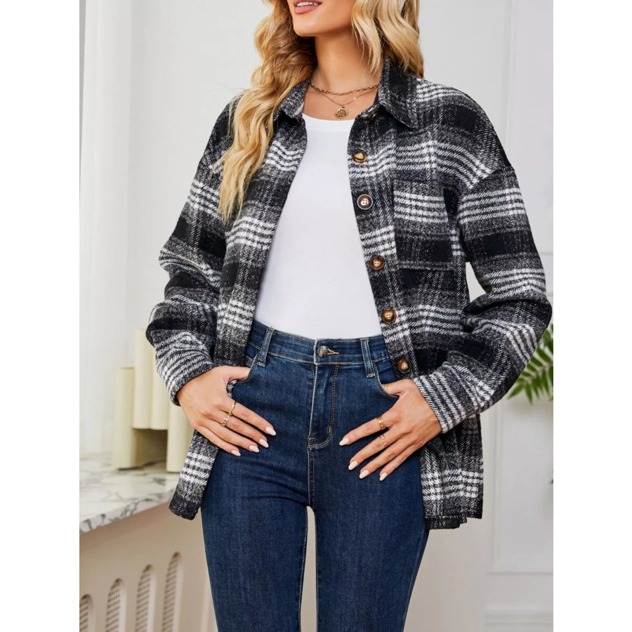 Plaid Button-Up Shirt Apparel and Accessories