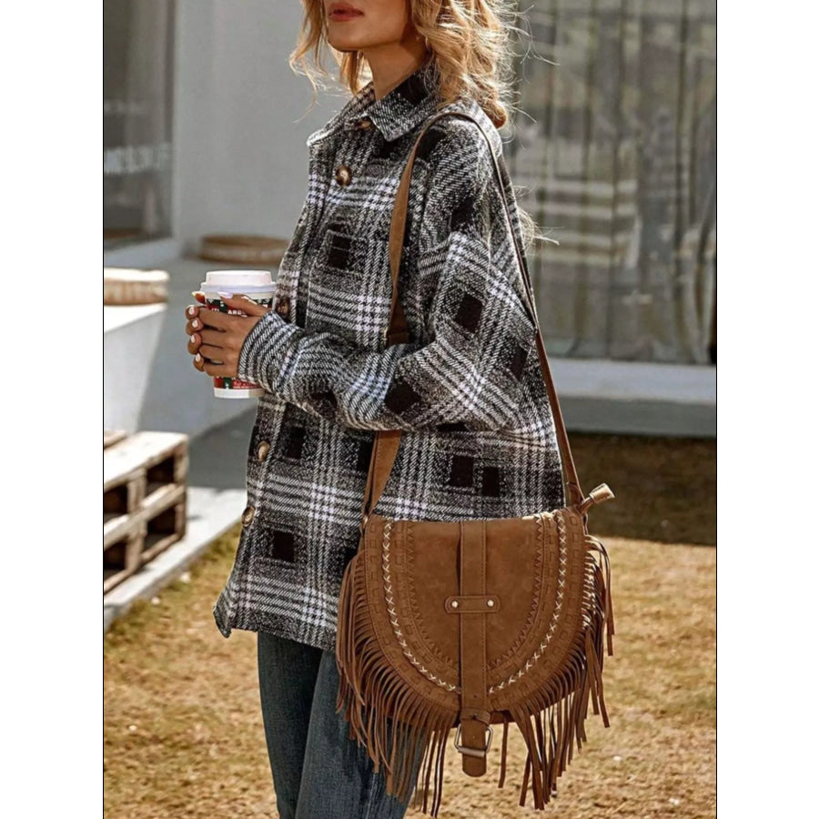 Plaid Button-Up Shirt Apparel and Accessories