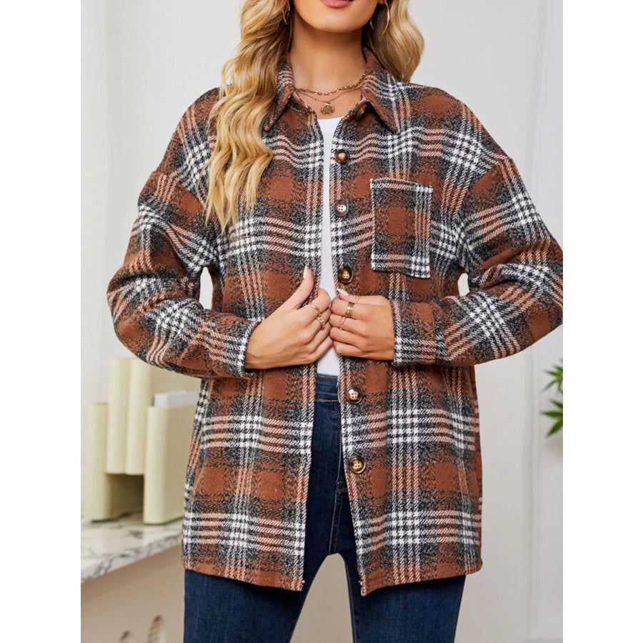 Plaid Button-Up Shirt Apparel and Accessories