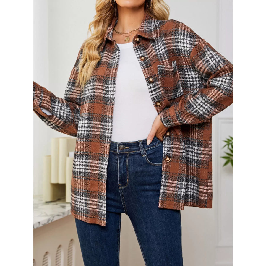 Plaid Button-Up Shirt Apparel and Accessories
