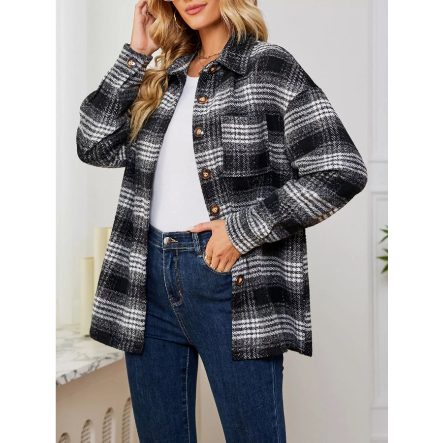 Plaid Button-Up Shirt Apparel and Accessories