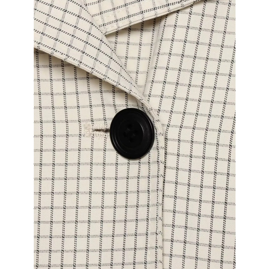 Plaid Double-Breasted Cropped Jacket Apparel and Accessories