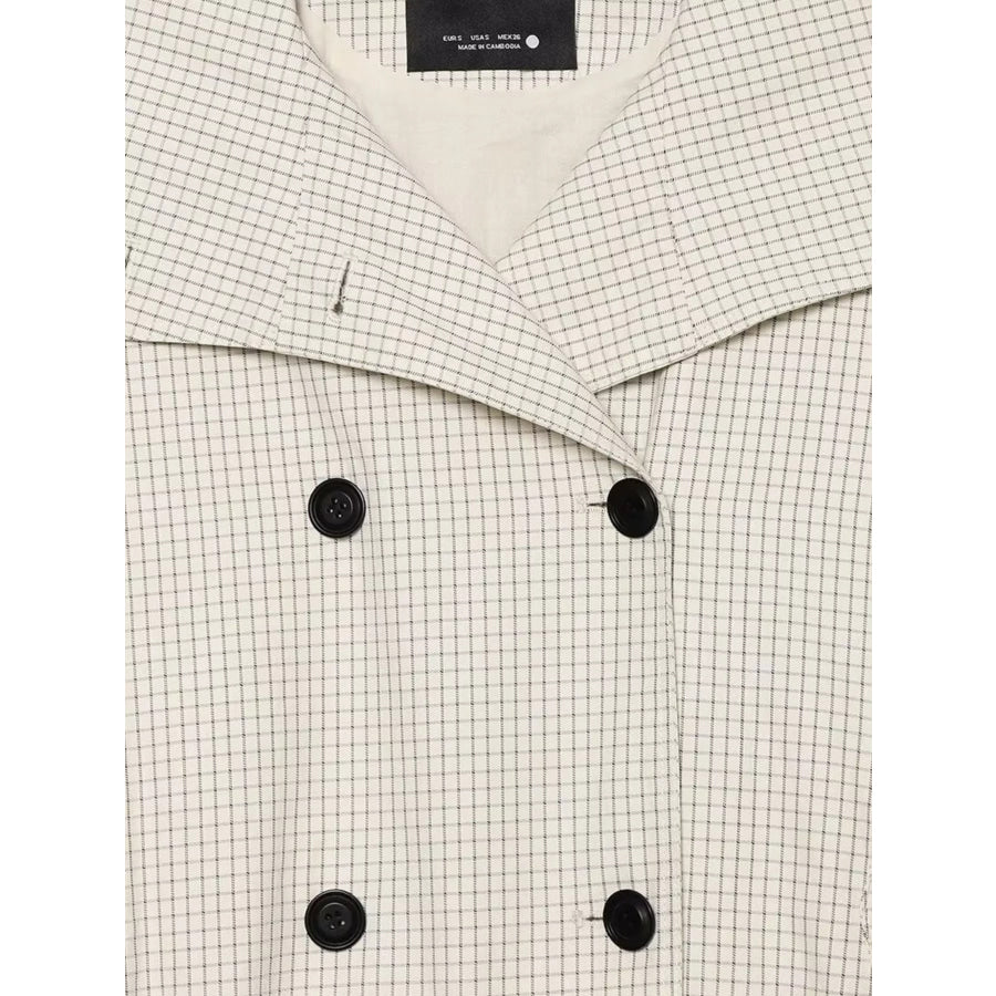 Plaid Double-Breasted Cropped Jacket Apparel and Accessories