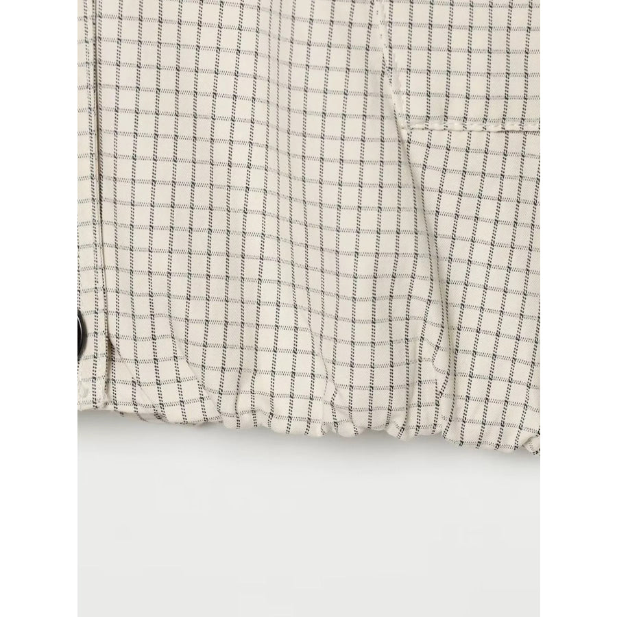 Plaid Double-Breasted Cropped Jacket Apparel and Accessories