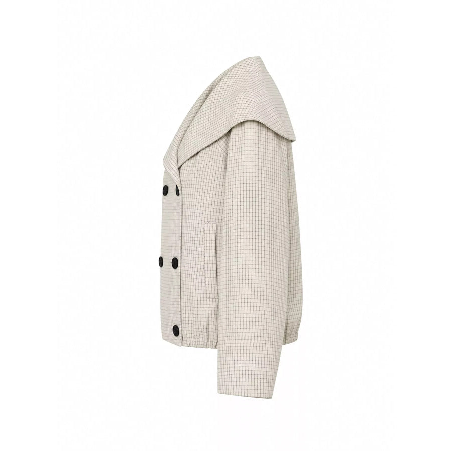 Plaid Double-Breasted Cropped Jacket Apparel and Accessories