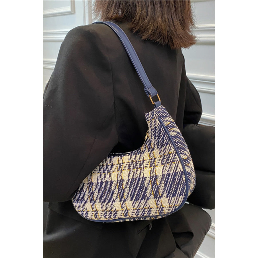 Plaid Fixed Strap Shoulder Bag Apparel and Accessories