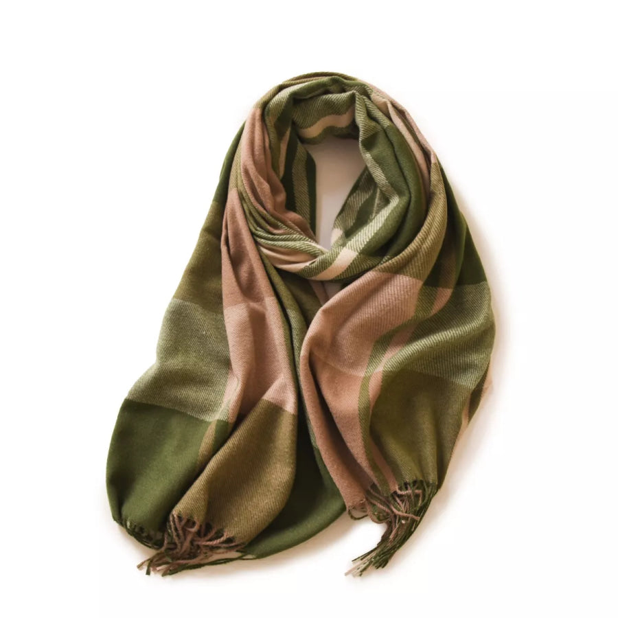 Plaid Fringe Scarf Apparel and Accessories