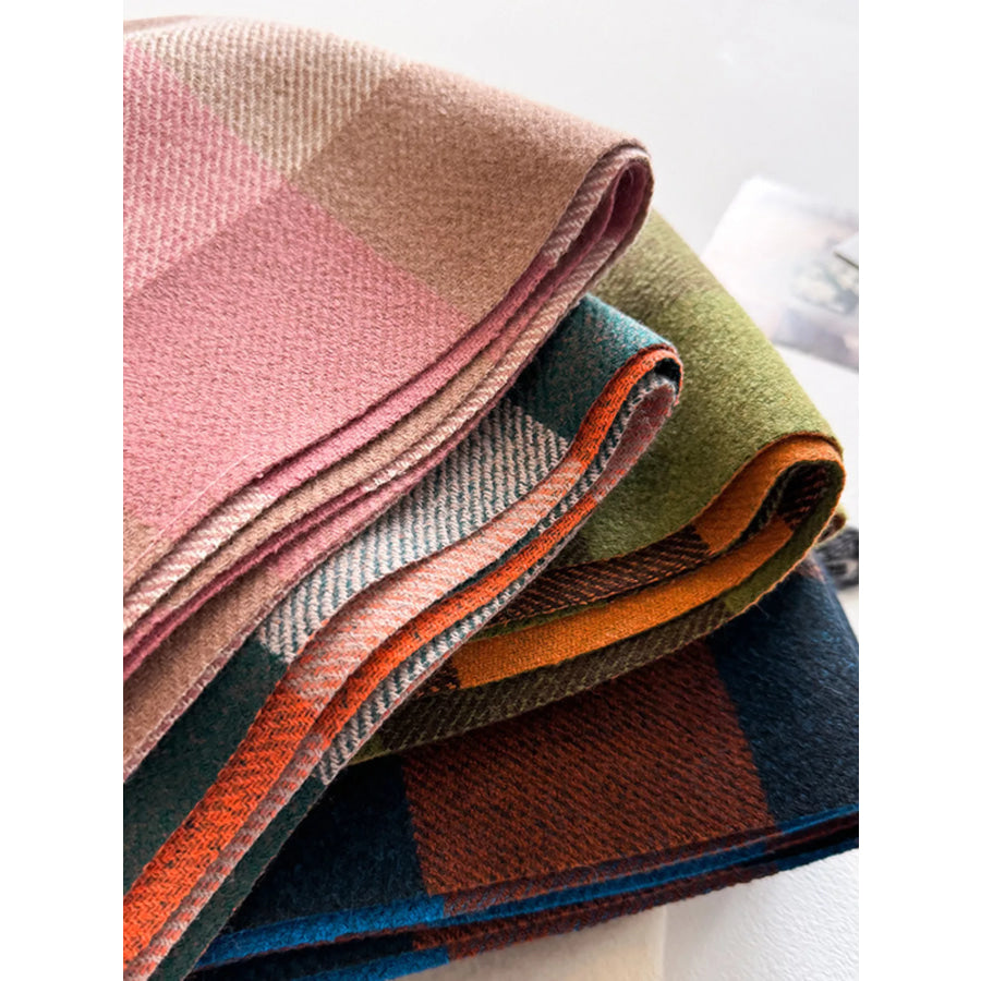 Plaid Fringe Scarf Apparel and Accessories