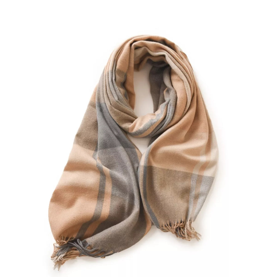 Plaid Fringe Scarf Apparel and Accessories