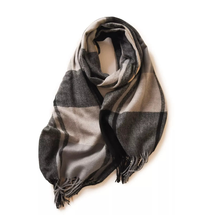 Plaid Fringe Scarf Apparel and Accessories