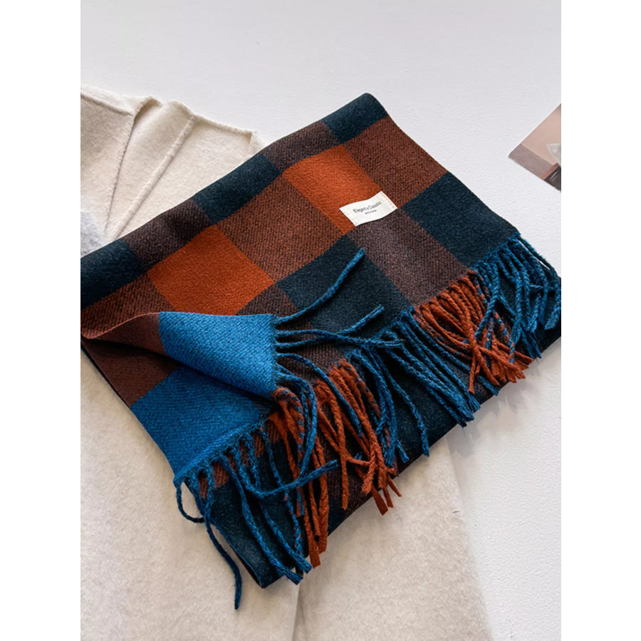 Plaid Fringe Scarf Apparel and Accessories