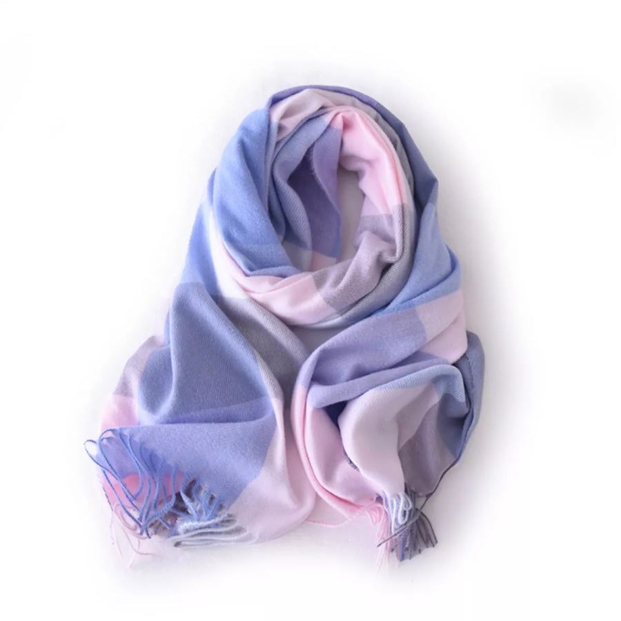 Plaid Fringe Scarf Style G / One Size Apparel and Accessories