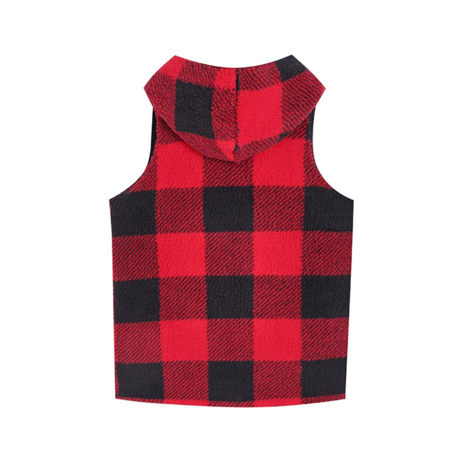 Plaid Hooded Vest