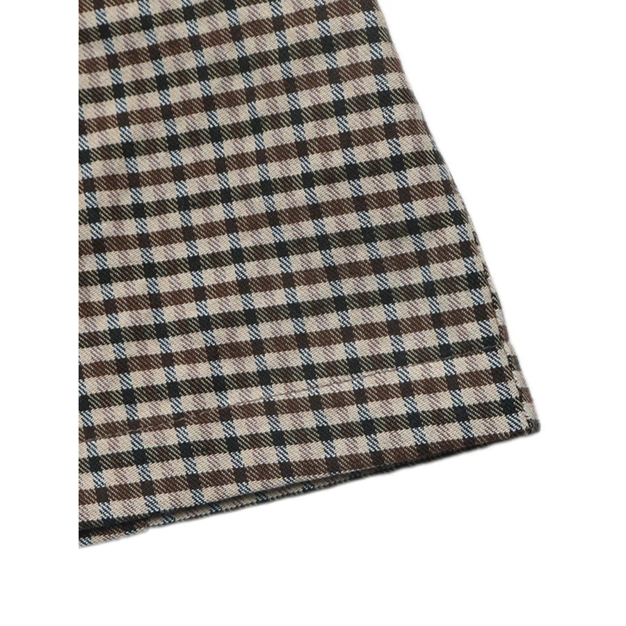 Plaid Lapel Collar Double-Breasted Blazer Apparel and Accessories