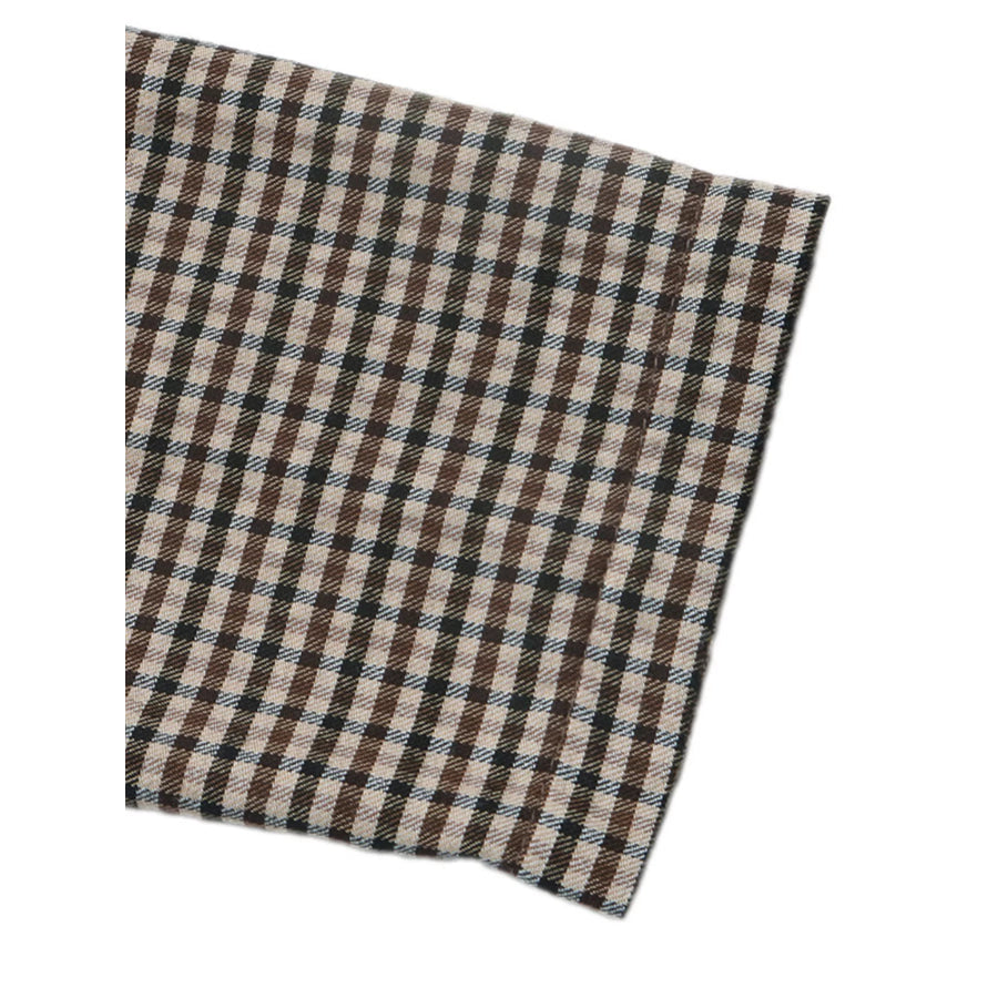 Plaid Lapel Collar Double-Breasted Blazer Apparel and Accessories