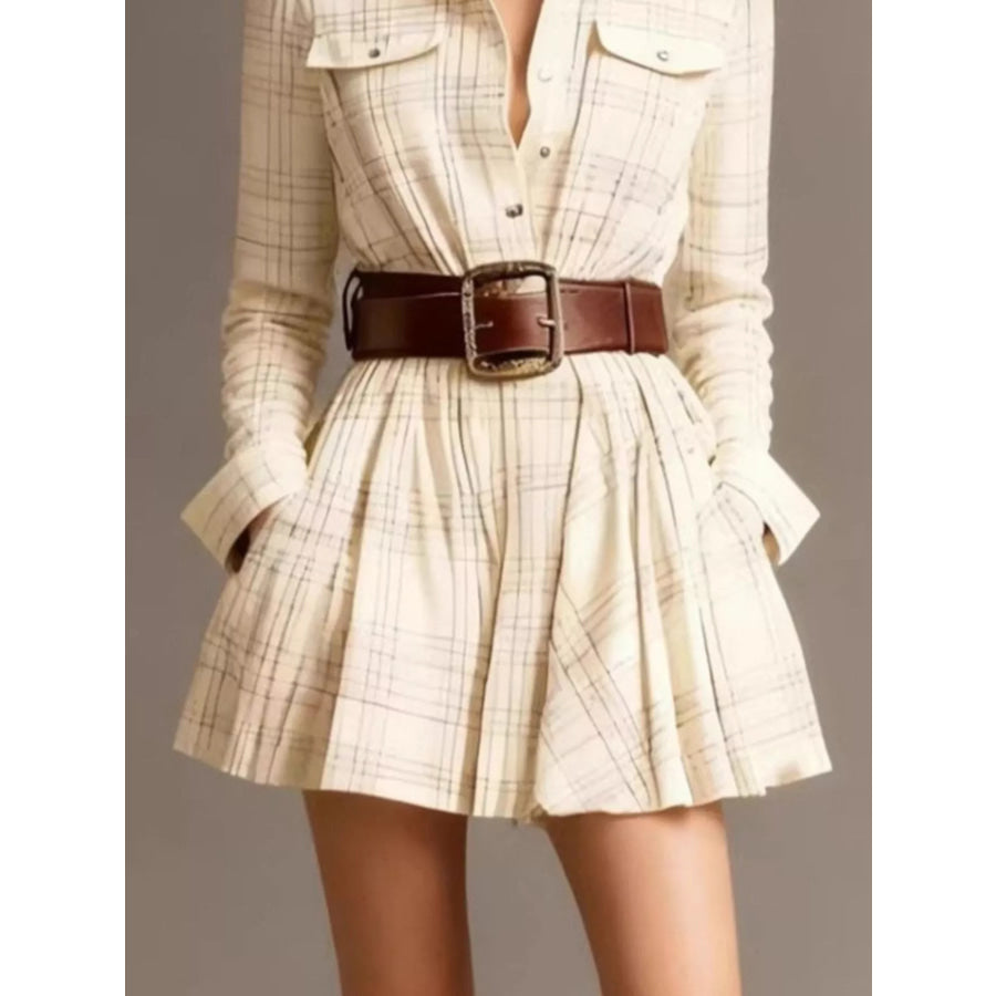 Plaid Long Sleeve Shirt Dress Apparel and Accessories