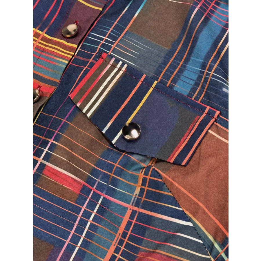 Plaid Long Sleeve Shirt Dress Apparel and Accessories