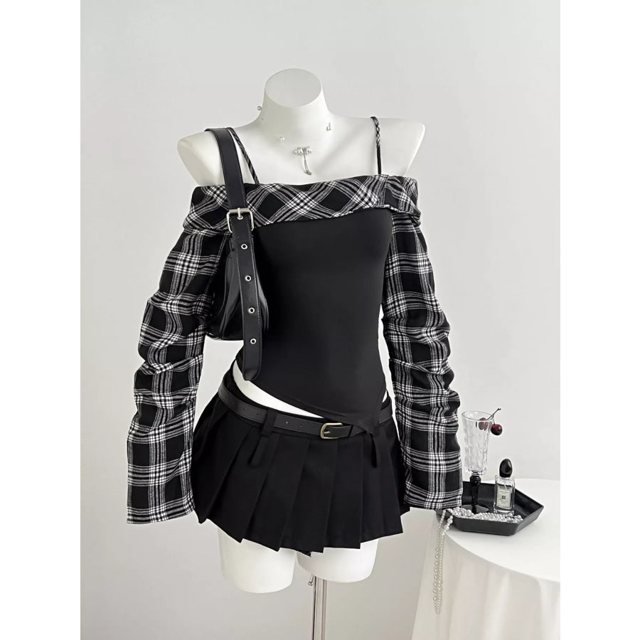 Plaid Long Sleeve Slim Fit T-Shirt Apparel and Accessories