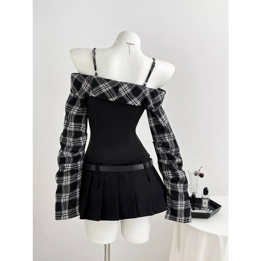 Plaid Long Sleeve Slim Fit T-Shirt Apparel and Accessories