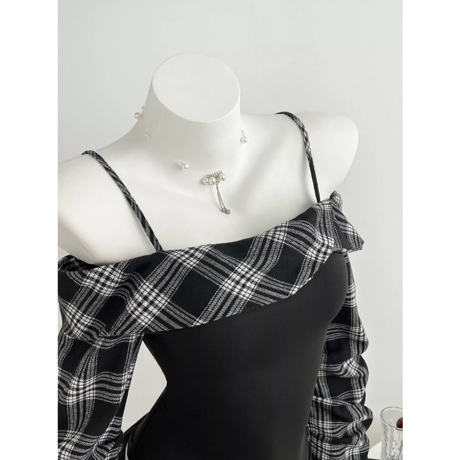 Plaid Long Sleeve Slim Fit T-Shirt Apparel and Accessories