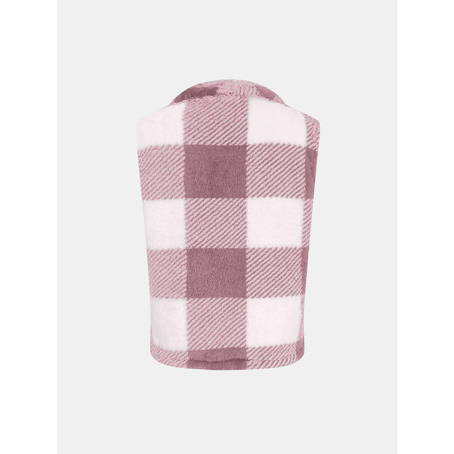 Plaid Open Front Vest Coat Apparel and Accessories