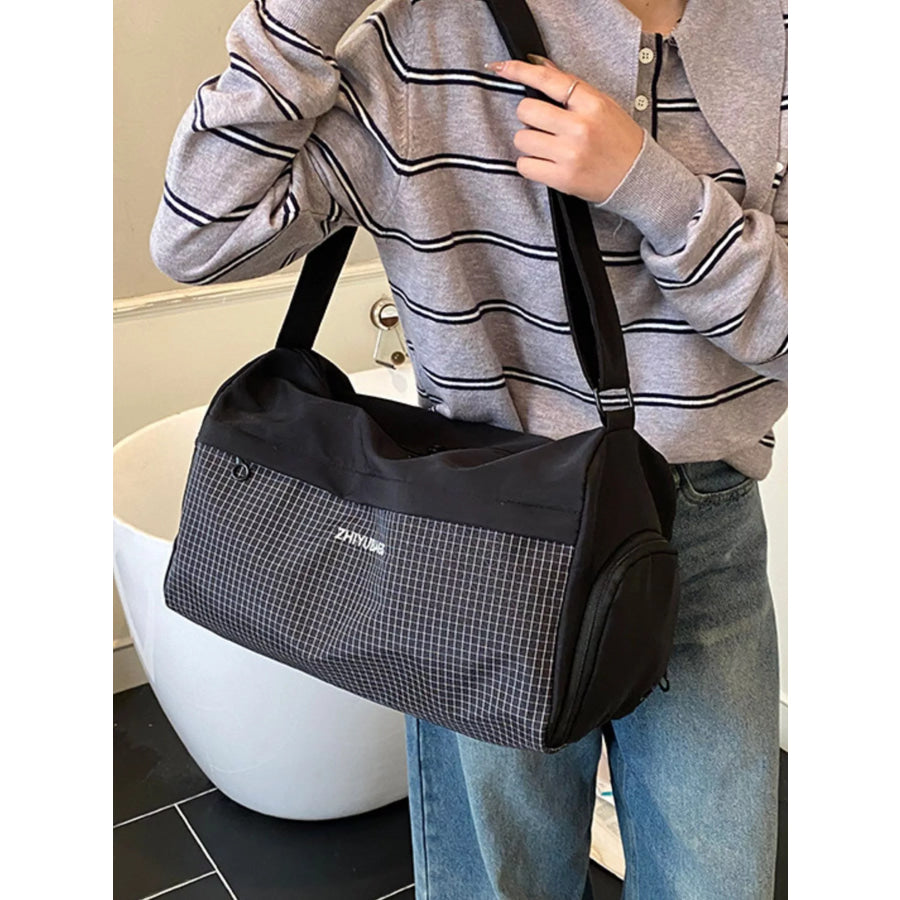 Plaid Oxford Cloth Travel Bag Apparel and Accessories