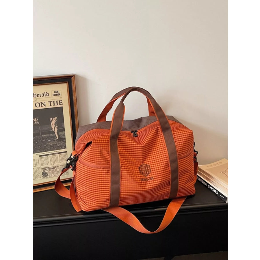 Plaid Oxford Cloth Travel Bag Apparel and Accessories