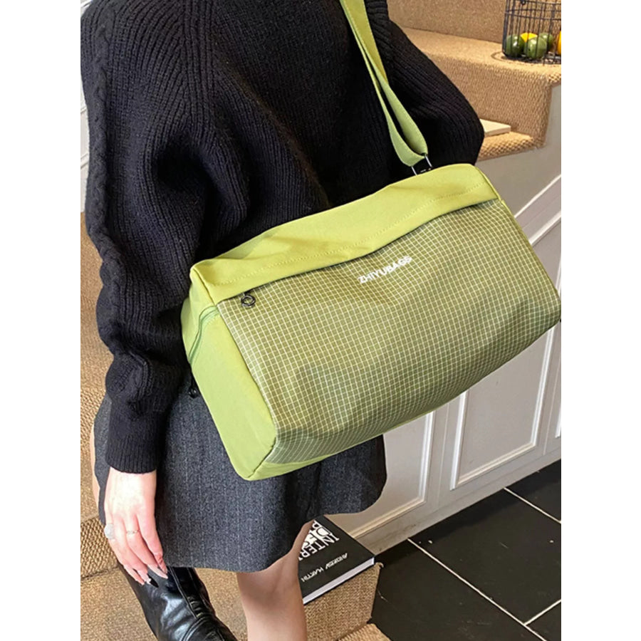 Plaid Oxford Cloth Travel Bag Apparel and Accessories