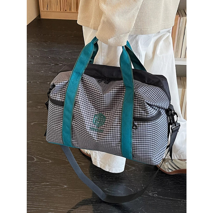 Plaid Oxford Cloth Travel Bag Apparel and Accessories