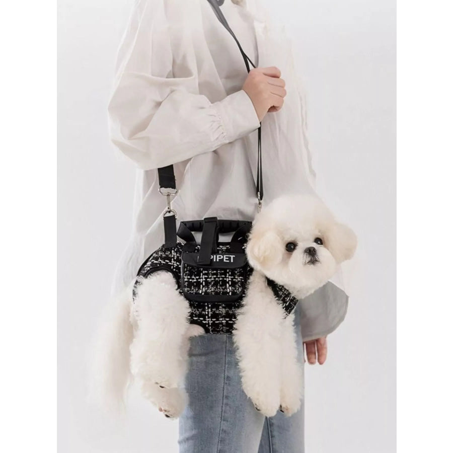 Plaid Pet Collar Harness and Leash Set Apparel and Accessories