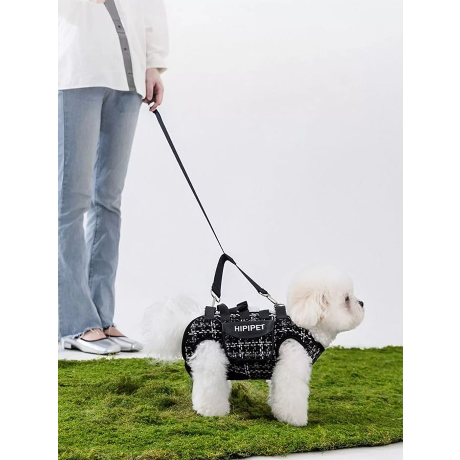 Plaid Pet Collar Harness and Leash Set Apparel and Accessories