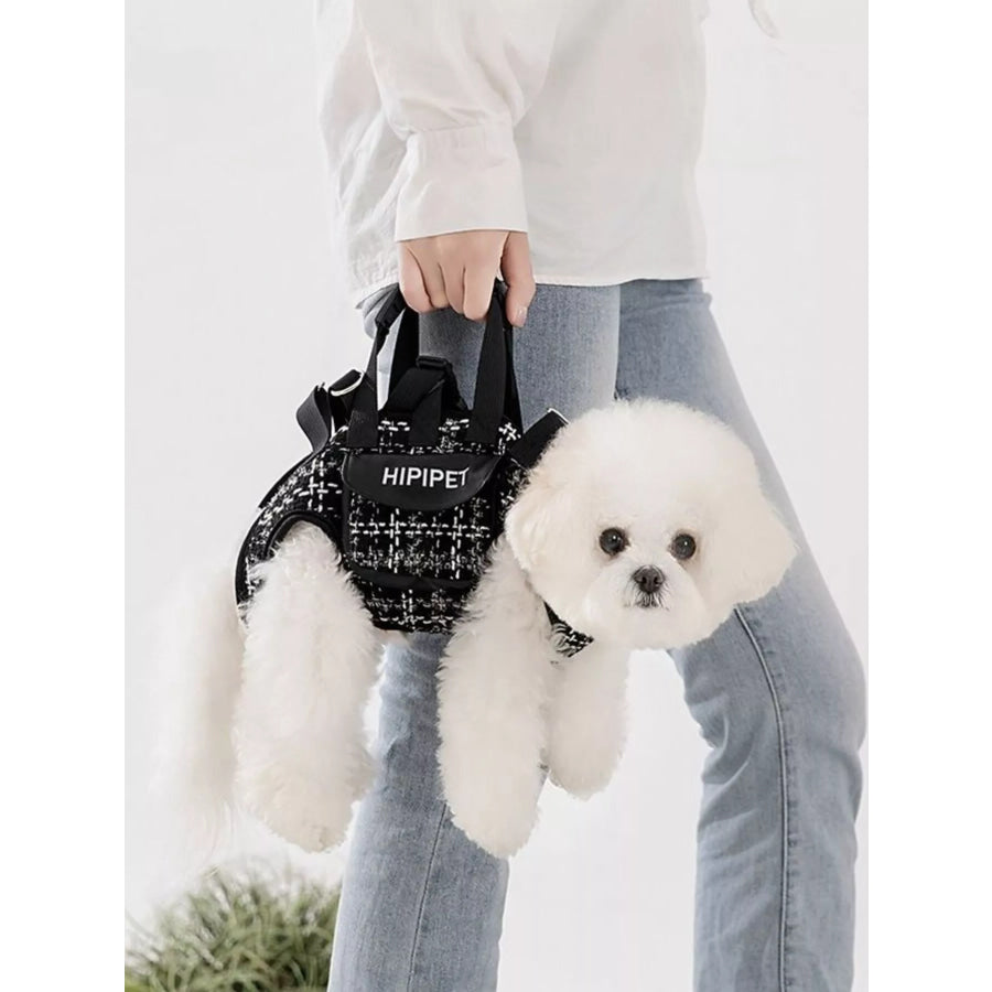 Plaid Pet Collar Harness and Leash Set Black / S Apparel and Accessories
