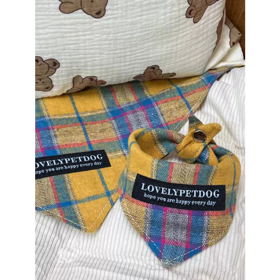 Plaid Pet Scarf Apparel and Accessories