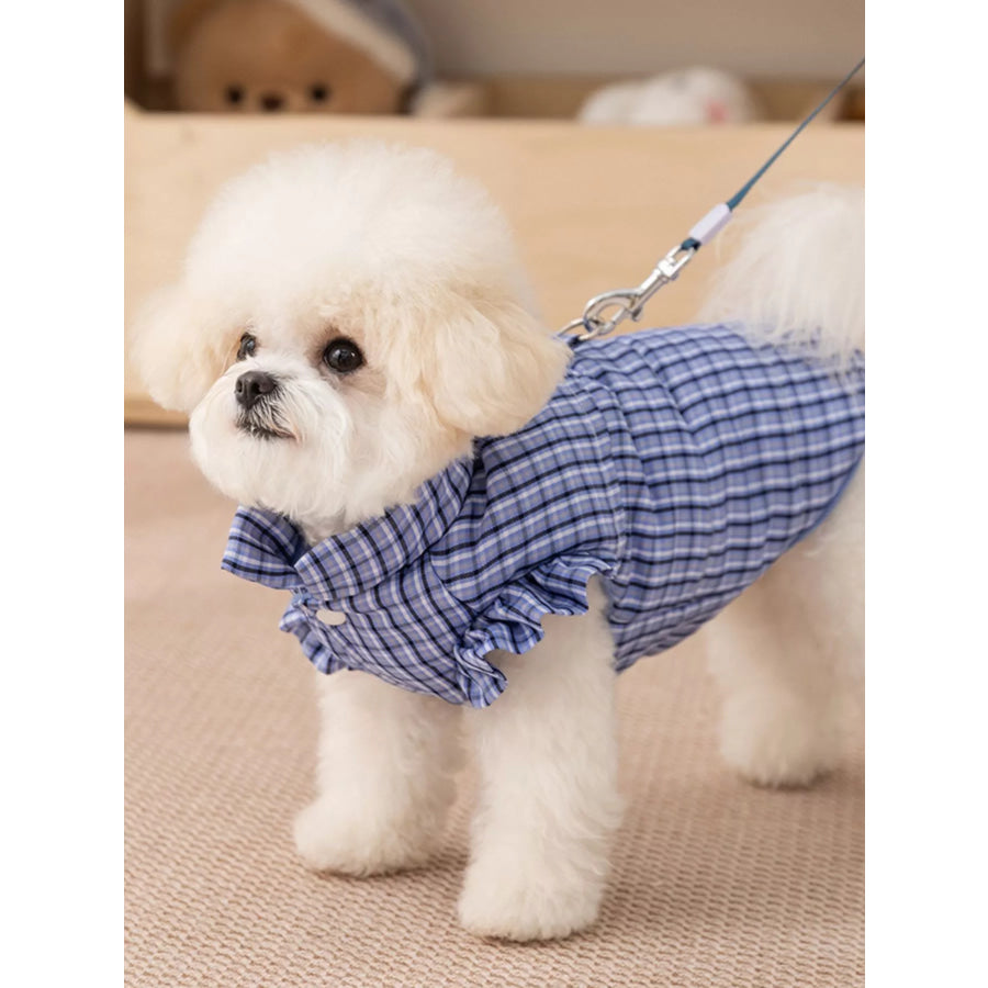 Plaid Ruffle Trim Pet Jacket Apparel and Accessories