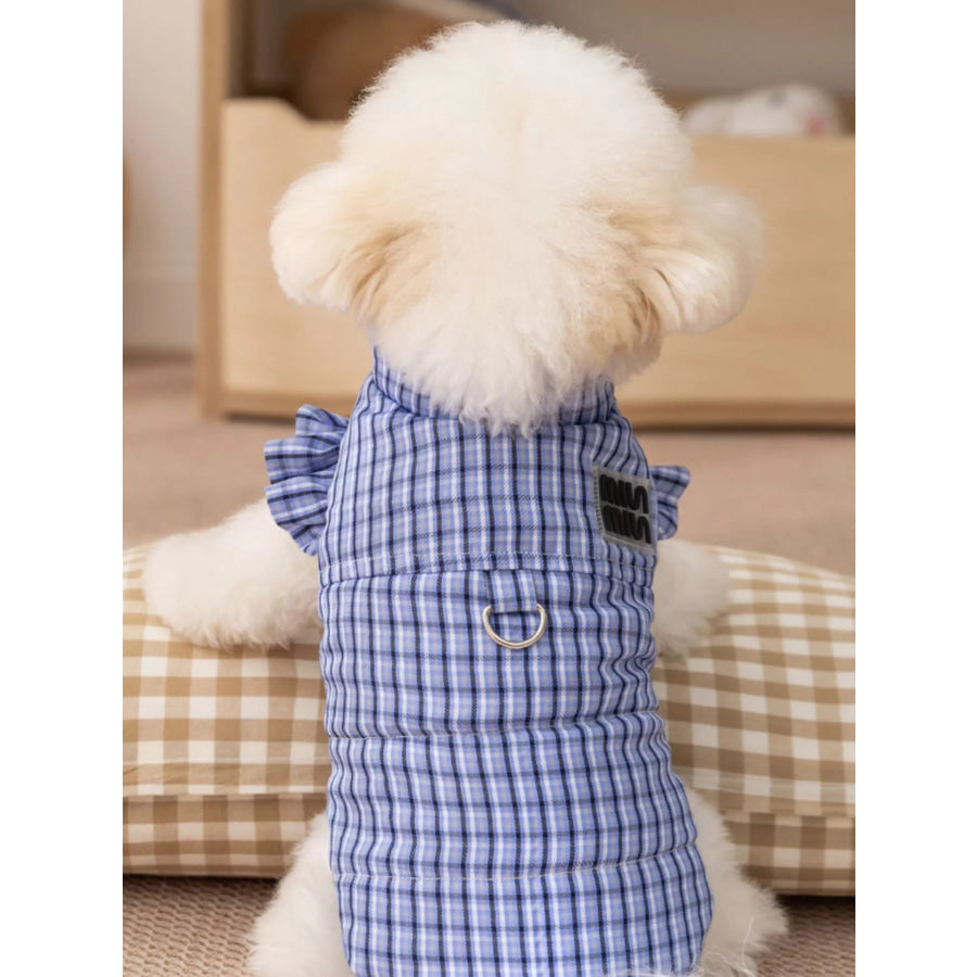 Plaid Ruffle Trim Pet Jacket Apparel and Accessories
