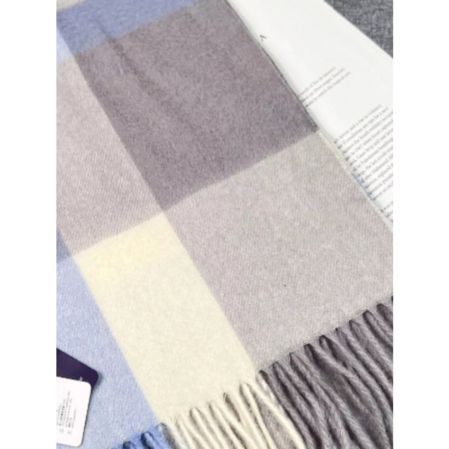 Plaid Scarf with Fringe Apparel and Accessories