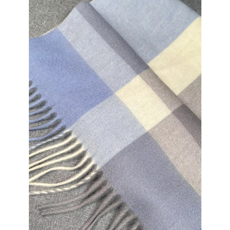 Plaid Scarf with Fringe Apparel and Accessories