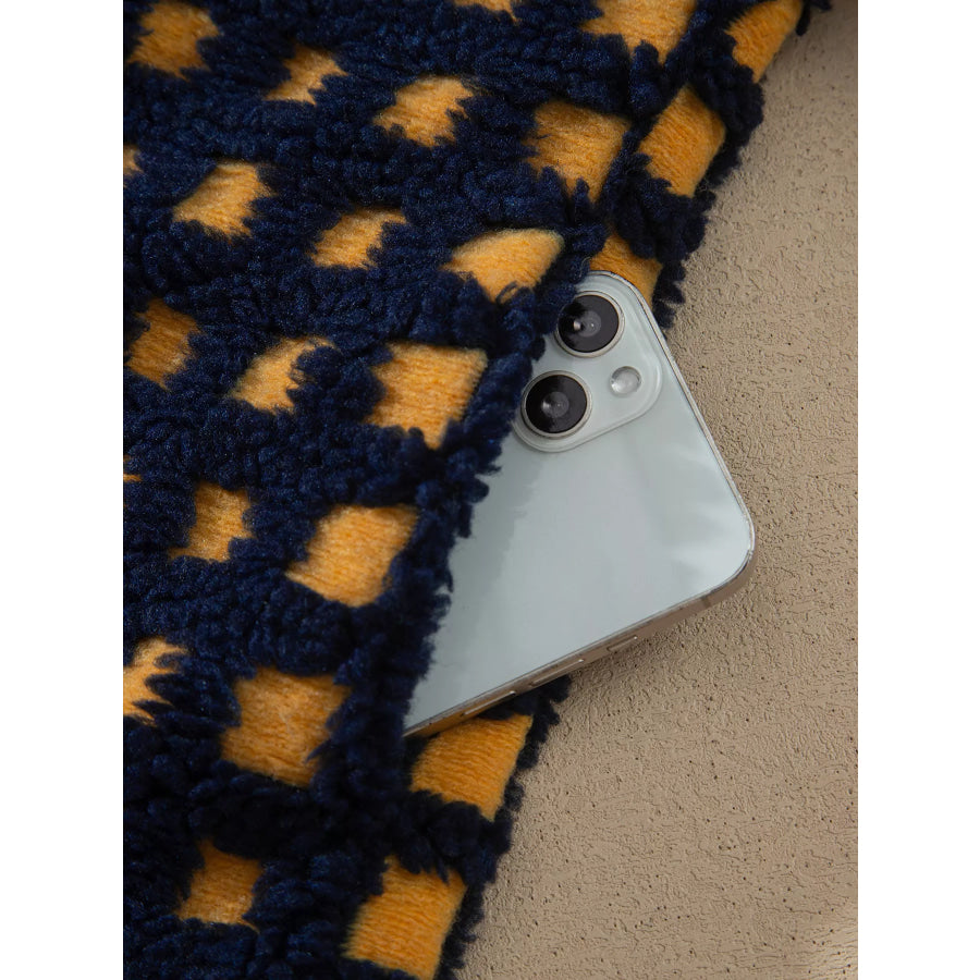 Plaid Sherpa Fleece Zip Up Jacket Apparel and Accessories