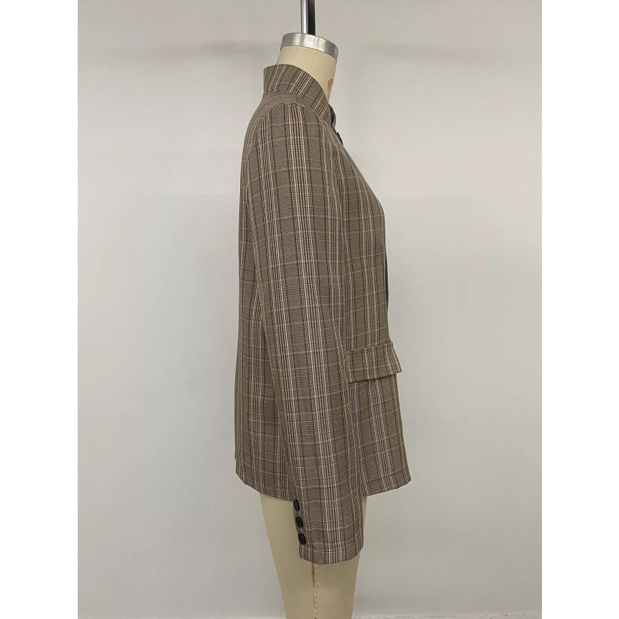 Plaid Single-Button Blazer Apparel and Accessories