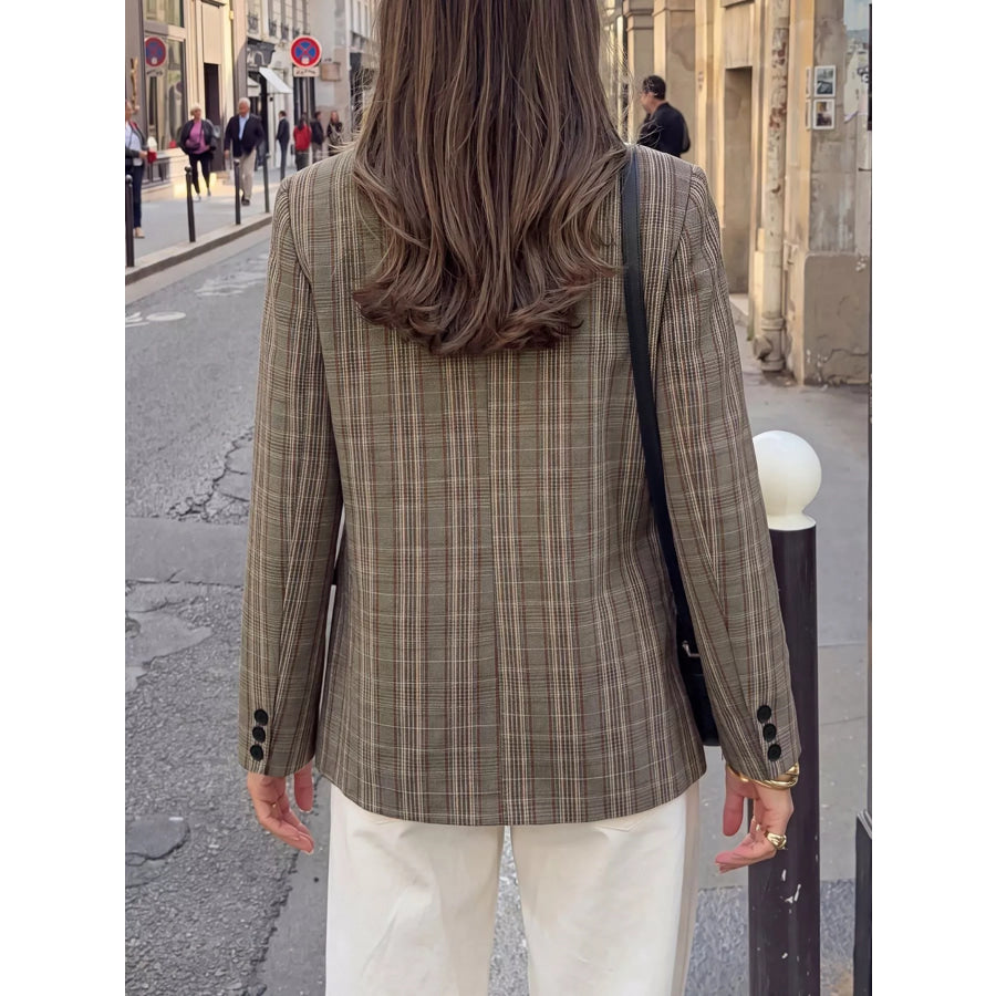Plaid Single-Button Blazer Apparel and Accessories