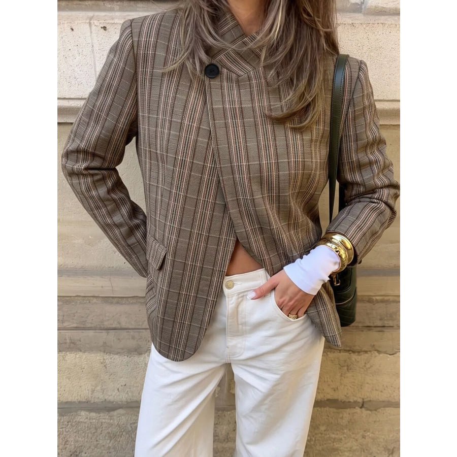 Plaid Single-Button Blazer Apparel and Accessories