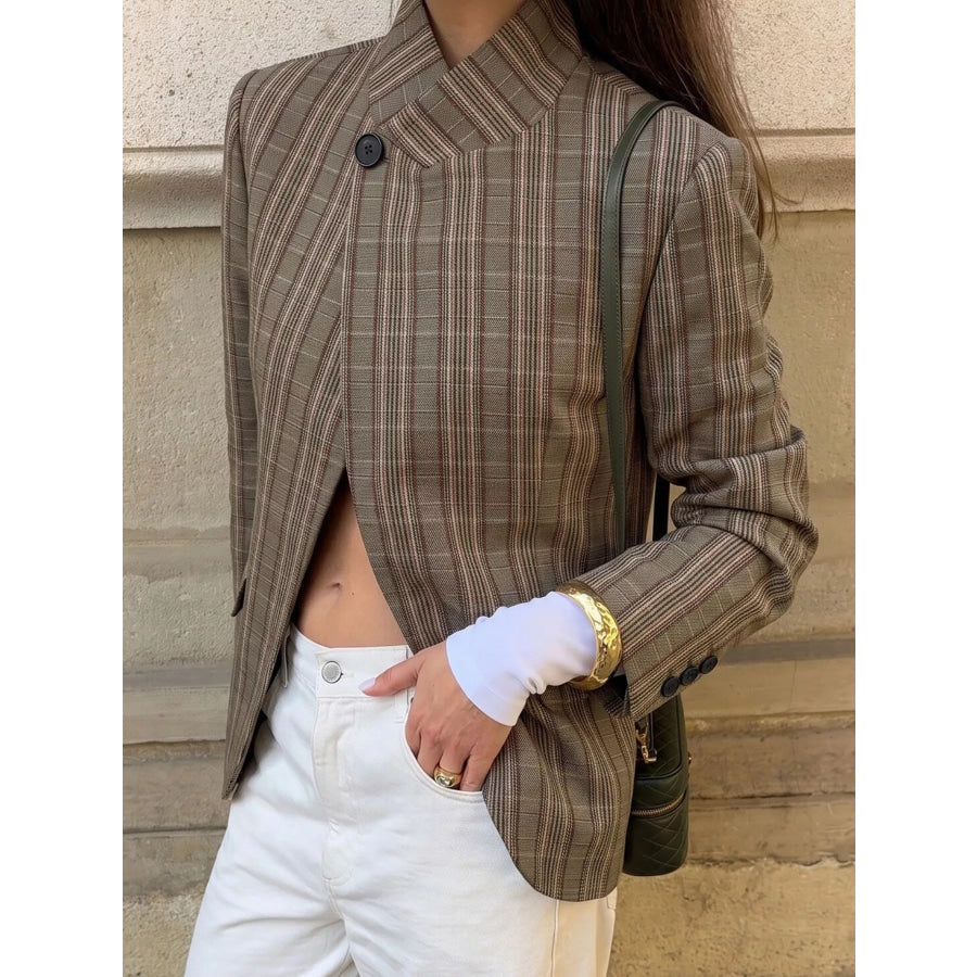 Plaid Single-Button Blazer Apparel and Accessories
