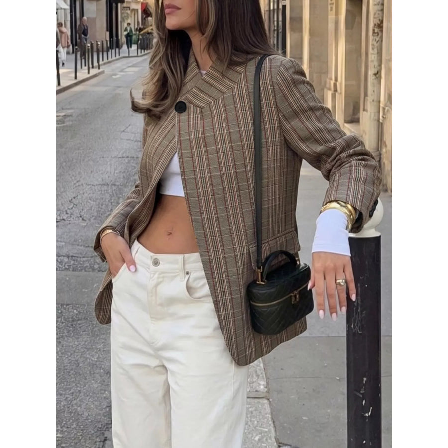 Plaid Single-Button Blazer Apparel and Accessories