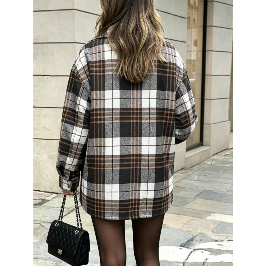 Plaid Snap Down Shacket Apparel and Accessories