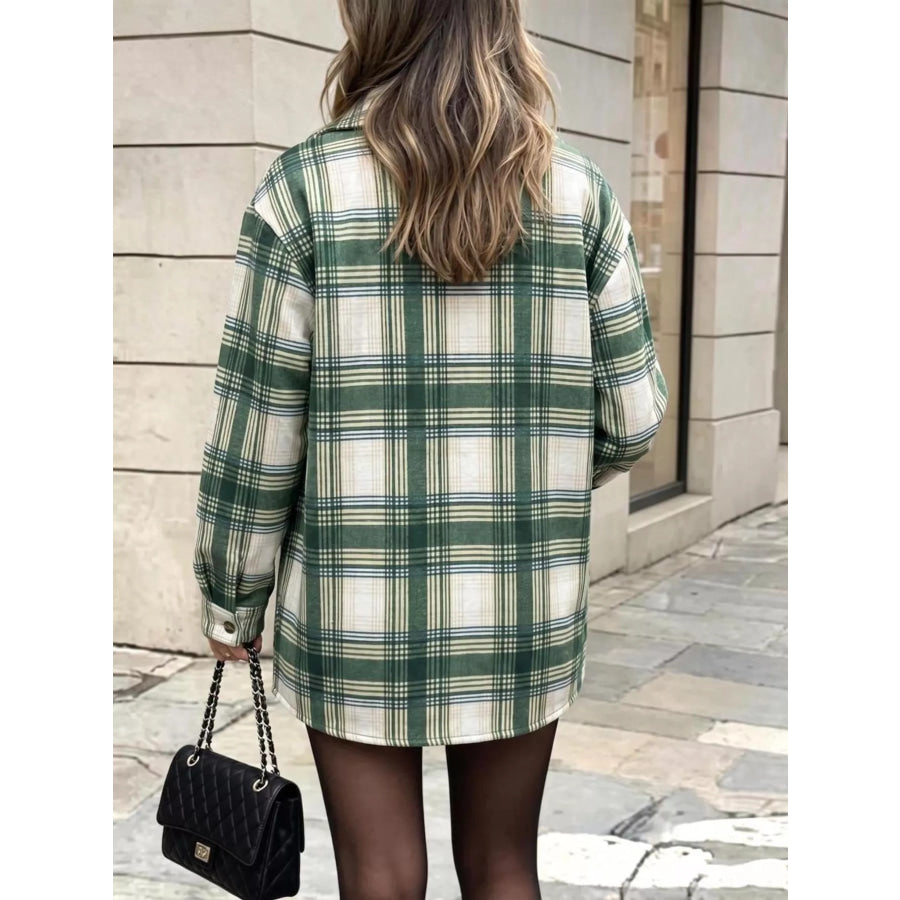 Plaid Snap Down Shacket Apparel and Accessories