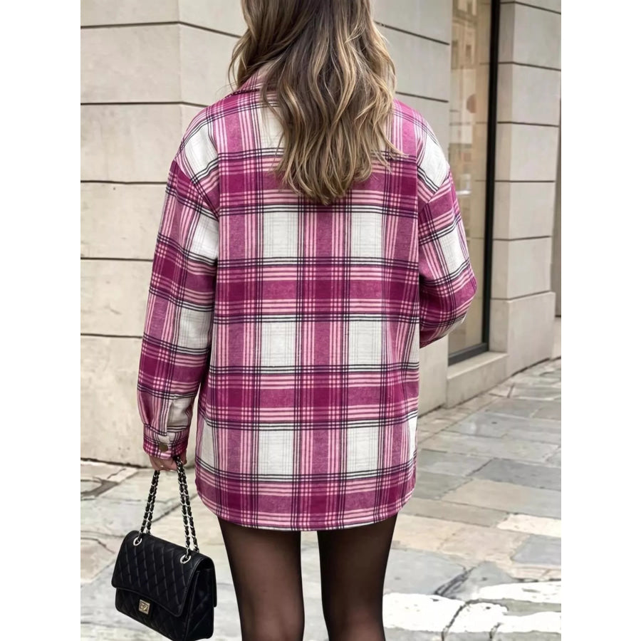 Plaid Snap Down Shacket Apparel and Accessories