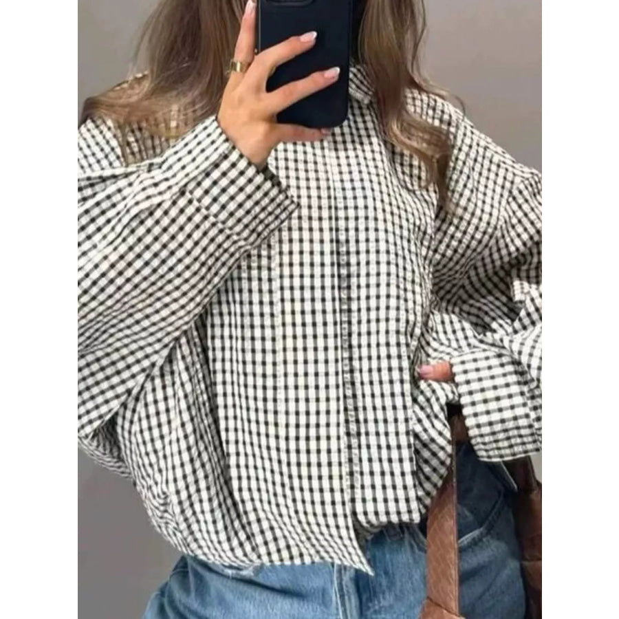 Plaid Stand-Collar Cropped Jacket Apparel and Accessories