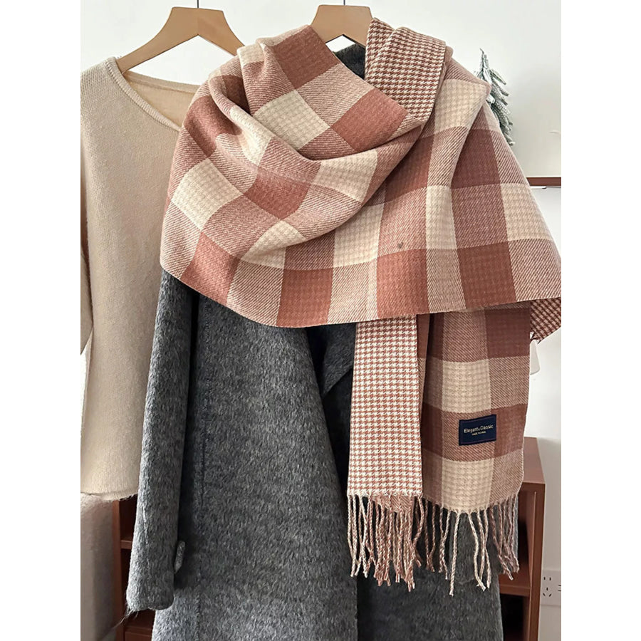 Plaid Tassel Winter Scarf Apparel and Accessories