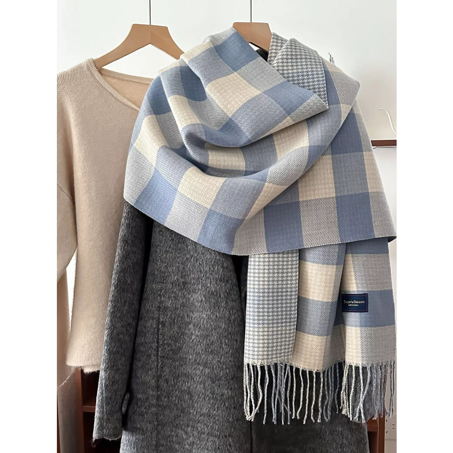 Plaid Tassel Winter Scarf Apparel and Accessories