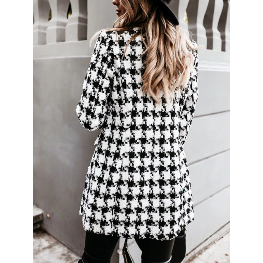 Plaid Tweed Double-Breasted Coat Apparel and Accessories